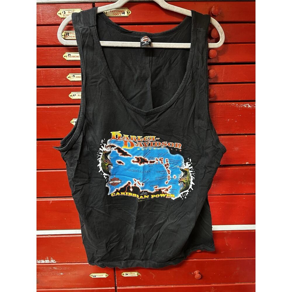 Harley-Davidson Caribbean Power Tank Top Mens XL T-Shirt Aruba Live To Ride A7s